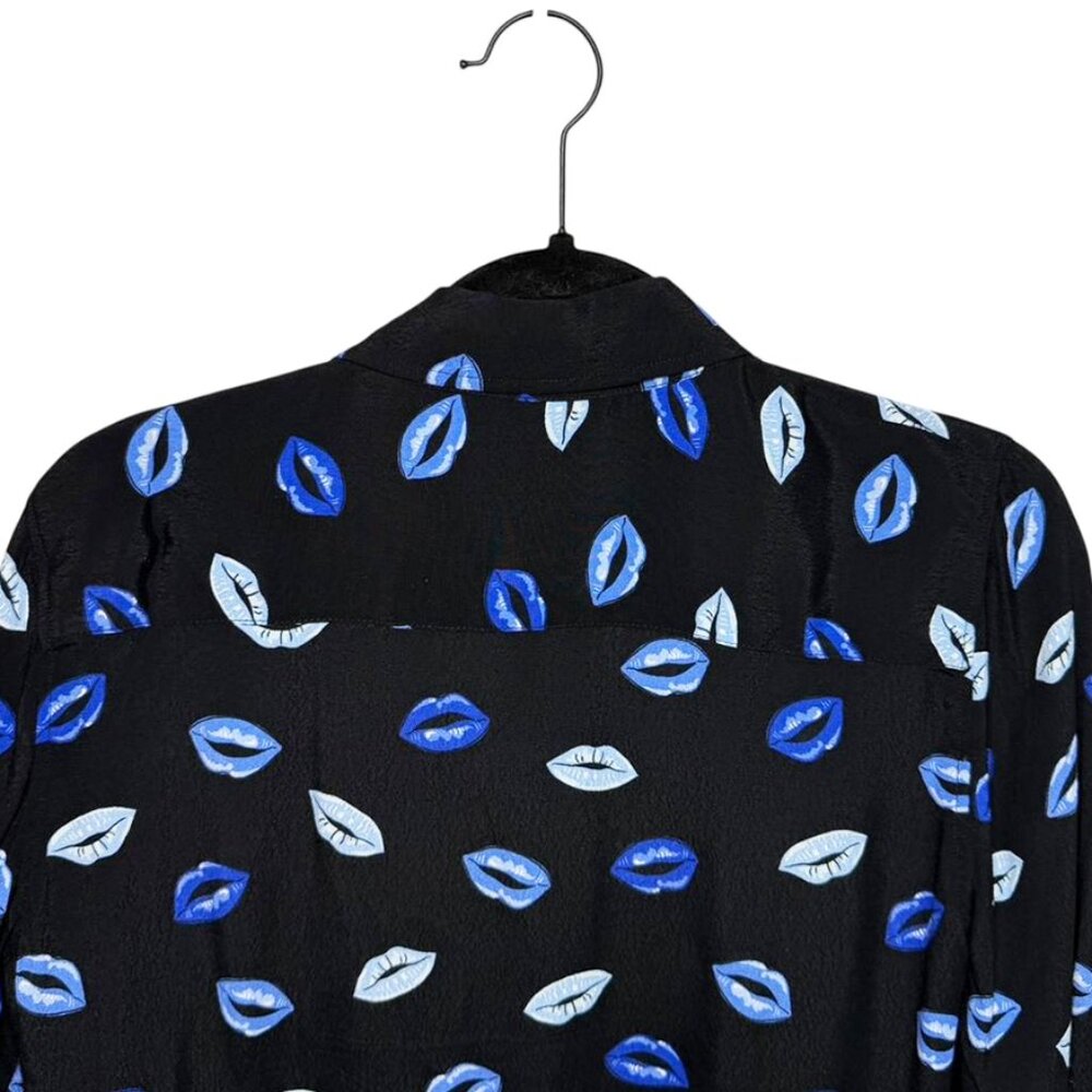 ZARA Button Down Top With Printed Lips Pattern - image 5